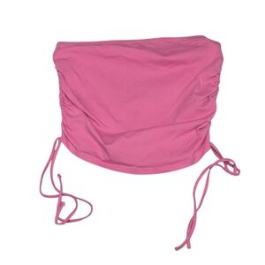 💥🆕 5B Style Pink Ruched Tube Crop Top L